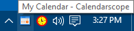 Calendarscope icon in the notification area of the taskbar (system tray)